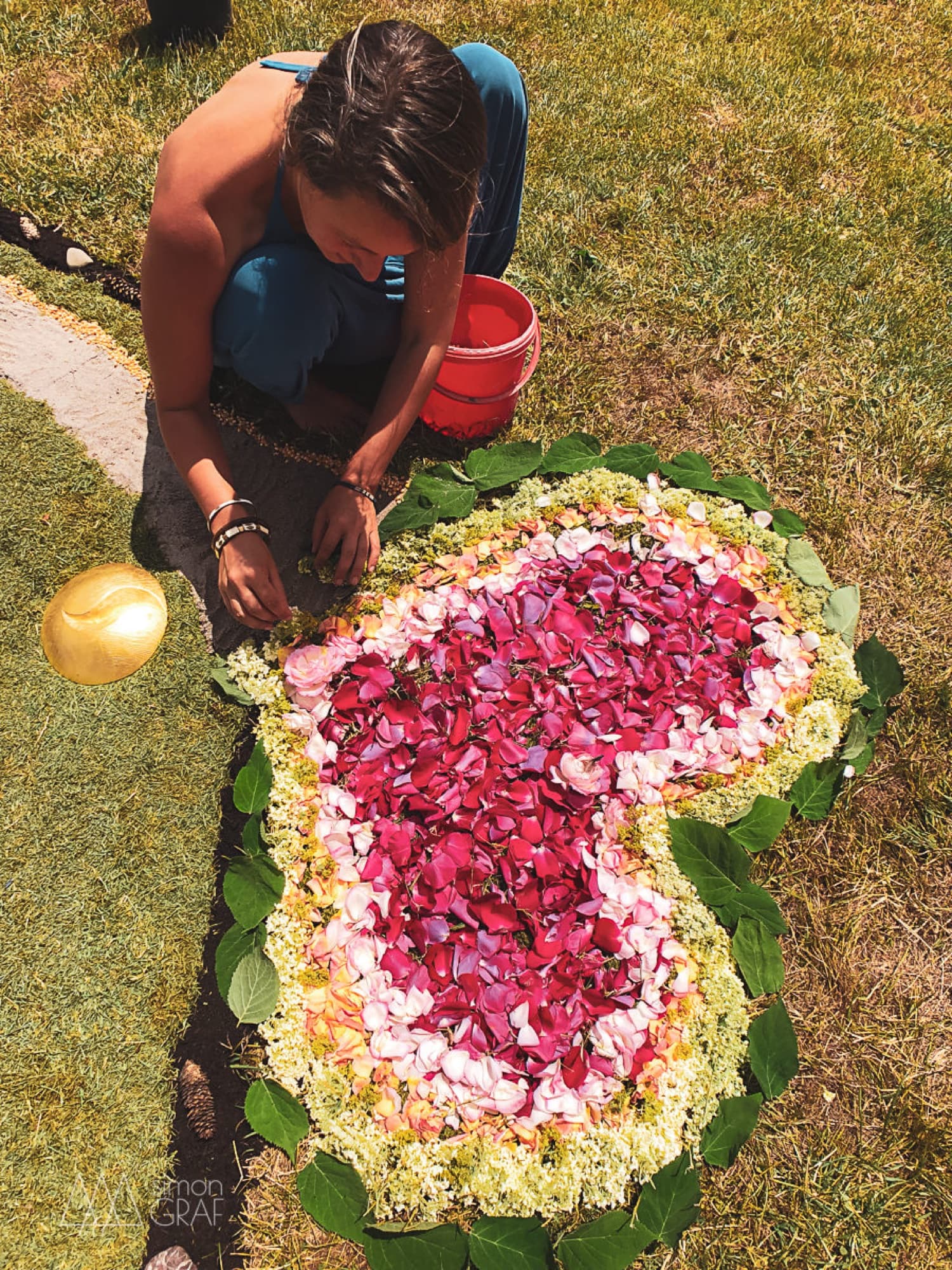 A heart laid out in petals