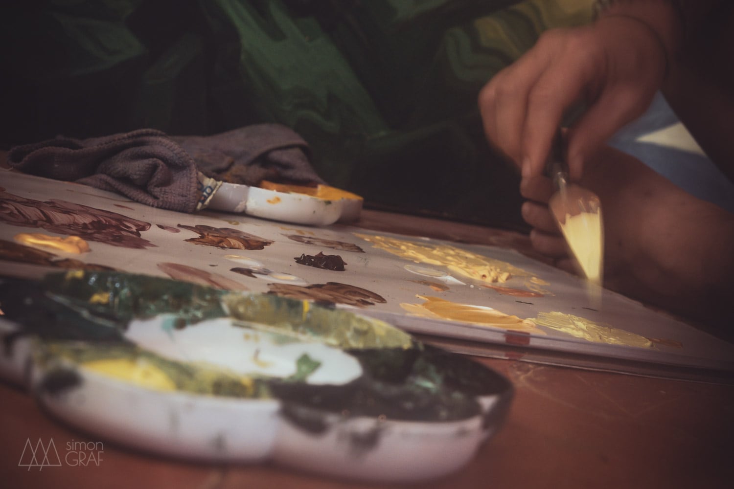 Palette und Pinsel